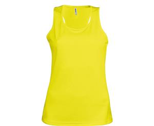 Kariban Proact Womens/Ladies Sleeveless Sports / Training Vest (Fluorescent Yellow) - RW2720