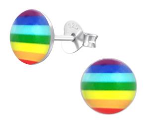 Kids Sterling Silver Rainbow Stud Earrings