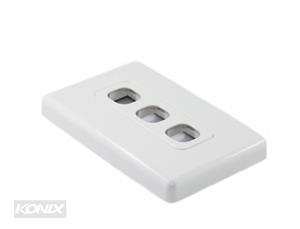 Konix 3 Port Australian Style RJ45 Wall Plate