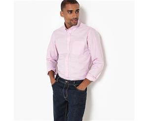 La Redoute Collections Mens Long-Sleeved Straight Cut Shirt - Pink