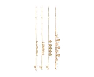 Lovisa Antique Gold Coin Anklet Bracelet 4 Pack