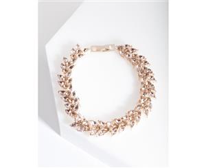 Lovisa Rose Gold Diamante Petal Bracelet