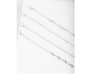 Lovisa Silver Circle Gem Anklet Bracelet Pack