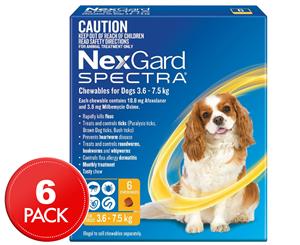 NexGard Spectra Flea Tick & Worm Chews For Dogs 3.6-7.5kg 6pk