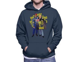 Nigel Mansell With Stirling Moss At Silverstone 1991 Men's Hooded Sweatshirt - Navy Blue