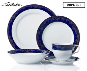 Noritake Lazurite Gold 20-Piece Fine Porcelain Dinner Set