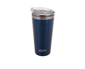 Oasis Double Wall Insulated Travel Mug 480ml Navy