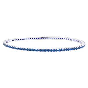 Online Exclusive - Bangle with Blue Cubic Zirconia in Sterling Silver