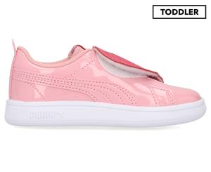 Puma Toddler Girls' Puma Smash v2 BFF Patent Sportstyle Shoes - Bridal Rose/Coral/White