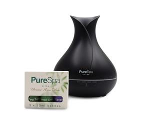 PureSpa Ultra Aroma Diffuser 550ml Ultrasonic Aromatherapy Humidifier Purifier - Matt Black