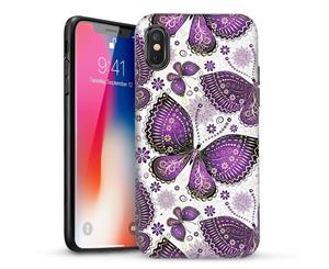 Purple Butterfly Dual Layer heavy duty Case Cover For Apple iPhone XR