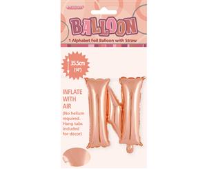 Rose Gold N Alphabet Foil Balloon 35cm