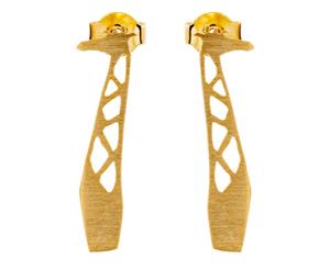 Short Story Giraffe Stencil Earrings - Gold