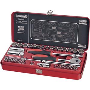 Sidchrome 38 Piece 1/4inch Socket Set & 3/8inch Socket Set