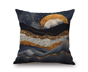 Simple Colored Landscape Painting on Cotton&linen Pillow Cover 84406