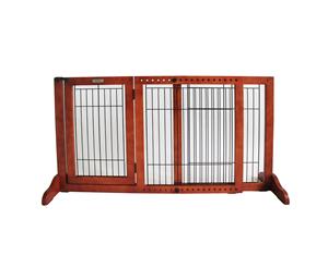 Simply Plus Freestanding Pet Gate Brown