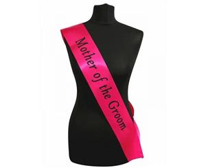 Single Layer HotPink With White Satin Mother of the Groom Night Party Text Sash Banner 160cm x 80cm x 10cm