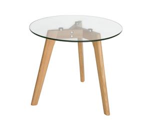 Stad Round Glass Side Table - Natural