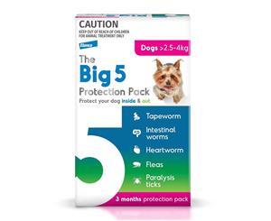 The Big 5 Protection Pack For 2.5kg - 4kg Dogs