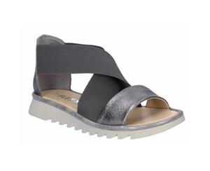 The Flexx Womens/Ladies Wat A Cross Tivoli Slip On Leather Sandal (Pewter) - FS6496