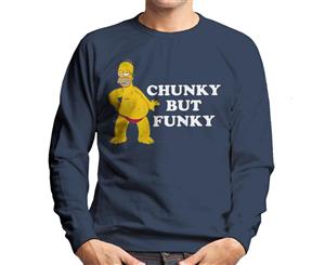 The Simpsons Chunky But Funky Homer Men's Sweatshirt - Navy Blue