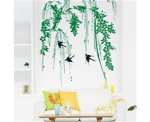 The swallow and willows Decals Wall Sticker (Size85cm x 70cm)