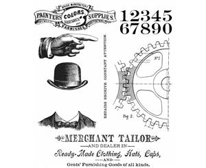 Tim Holtz Cling Stamps 7&quotX8.5"-Dapper