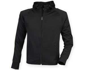 Tombo Teamsport Womens/Ladies Lightweight Running Hoodie With Reflective Tape (Black) - RW4790