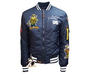 Top Gun Champs Bomber Jacket Navy Blue - Blue