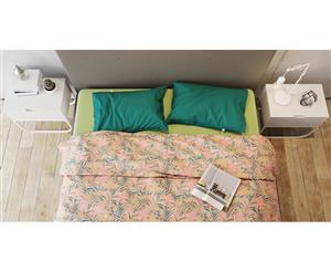 Tropical Palm Duvet Cover Set in Tropical Palm Apricot Blush In Single