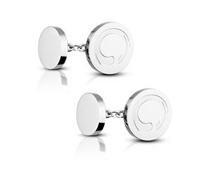 aaina & co Silver Zen Circle Chain Cufflinks