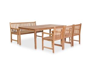 5 Piece Solid Teak Outdoor Dining Set Wood Garden Backyard Furniture