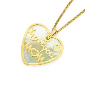 9ct Gold 'I Love You Mum' Pendant