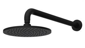 Abey Fontana Round Horizontal Shower with 400mm Wall Arm - Black