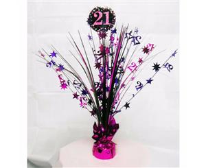 Amscan Sparkling Celebration 21St Birthday Centrepiece Spray Decoration (Black/Pink) - SG9866