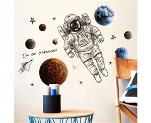 Astronaut in Space Wall Stickers Wall Stickers (Size 120cm x 90cm )