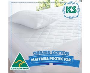 Australian Made Quilted Fully Fitted Mattress Protector Cotton Cover King Single Size Bed