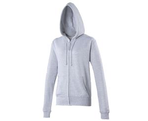 Awdis Girlie Womens/Ladies Hooded Sweatshirt / Hoodie / Zoodie (Heather Grey) - RW183