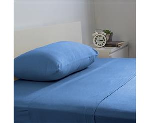 Bambury - BedT Sheet Set - 100% Cotton Jersey Soft Feel - Single Bed - Cornflower