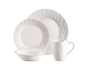 Corelle Boutique Embossed Swept 16 Piece Dinner Set