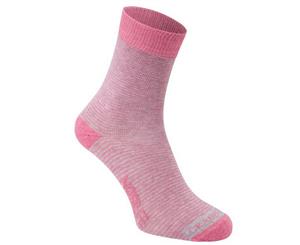 Craghoppers Womens/Ladies Nosilife Socks (Pack Of 2) (Soft Grey Marl/English Rose Stripe) - CG1045