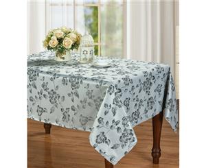 Damask jacquard Tablecloth Elegant Rose Table Cover Grey