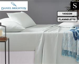 Daniel Brighton Flannelette 145GSM Single Bed Sheet Set - Soft Green