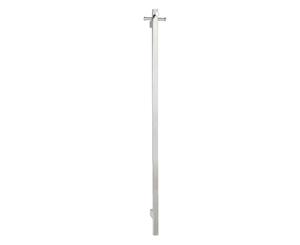 EZY FIT Heated Towel Rail - Single Vertical Square Tube - Bottom Wired - (H1400mm) - Brushed Nickel