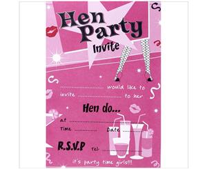 Eurowrap Ladies Night Hen Party Invitations (Pack Of 10) (Pink) - SG16760