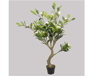 Faux White Flowering Magnolia Tree with Pot 130cm