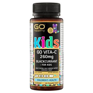 GO Healthy Kids Vita C 260mg Blackcurrant Chew Bears 60 Tablets