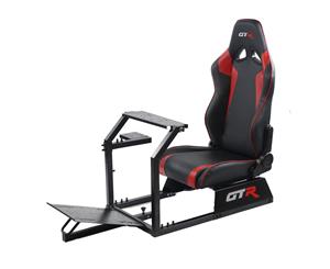 GTR Simulator GTA Model Black with Black Red Real Racing Seat Driving Simulator Cockpit Gaming Chair with Gear Shifter Mount