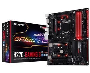 Gigabyte GA-H270-Gaming-3 LGA1151 ATX Motherboard 4xDDR4 4xPCIe 2xPCI RAID 2xM2 HDMI DVI 2xeSATA Killer NIC Thunderbolt 6xSATA3 USB31 AC