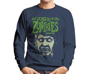 Hammer The Plague Of The Zombies Face Poster Men's Sweatshirt - Navy Blue